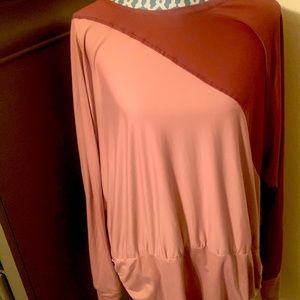 Tahari Sport Light & Dark Rose Tee would be perfect with Jeans or Ltr. Tights.